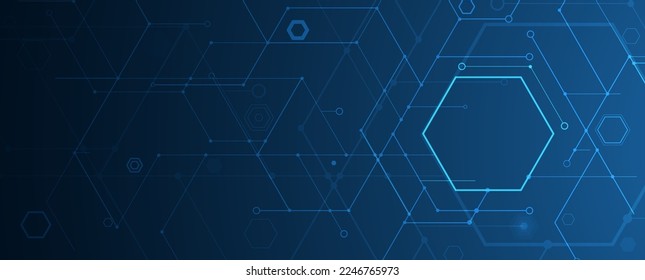 Abstract hexagon background. Technology poligonal design. Digital futuristic minimalism. Vector