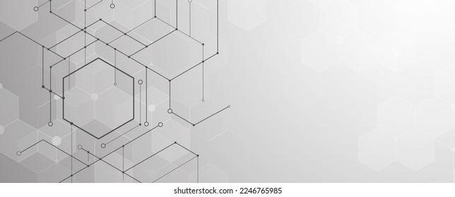 Abstract hexagon background. Technology poligonal design. Digital futuristic minimalism. Vector