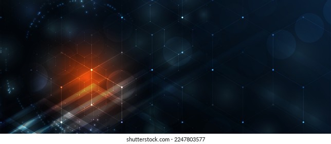 Abstract hexagon background. Technology poligonal design. Digital futuristic minimalism. Vector