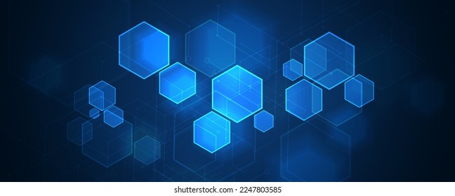 Abstract hexagon background. Technology poligonal design. Digital futuristic minimalism. Vector