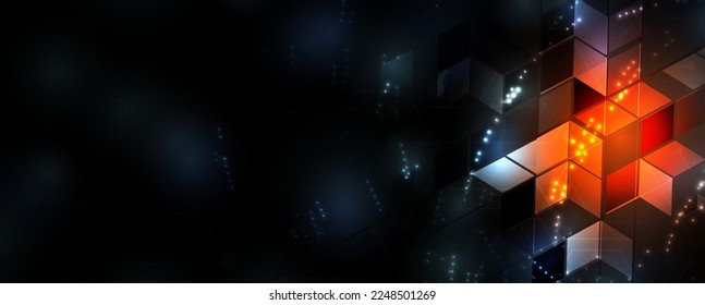 Abstract hexagon background. Technology poligonal design. Digital futuristic minimalism.