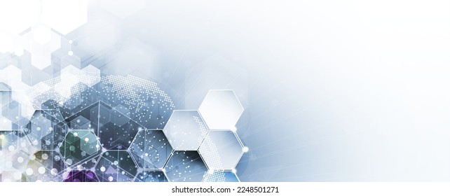 Abstract hexagon background. Technology poligonal design. Digital futuristic minimalism.
