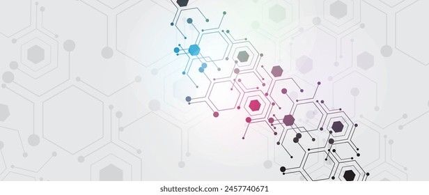 Abstract hexagon background. Technology poligonal design. Digital futuristic minimalism