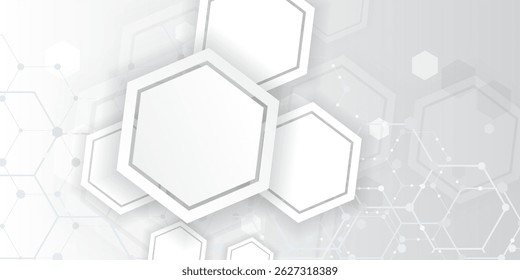Abstract hexagon background. Technology poligonal design. Digital futuristic minimalism