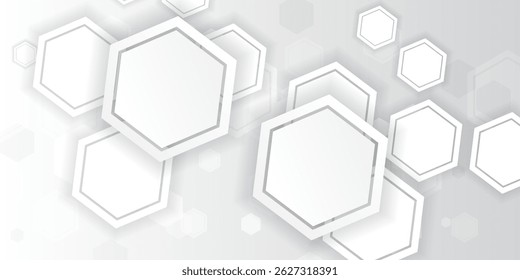 Abstract hexagon background. Technology poligonal design. Digital futuristic minimalism