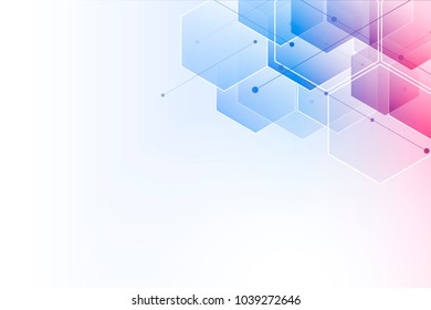 Abstract hexagon background. Technology polygonal design. Digital futuristic minimalism.