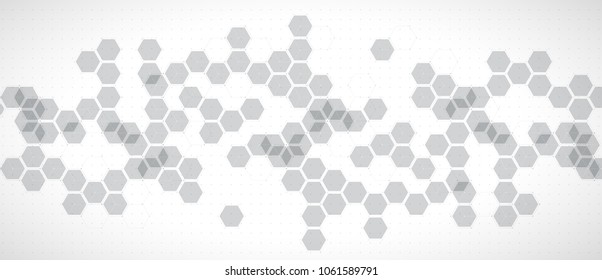 Abstract hexagon background. Technology polygonal design. Digital futuristic minimalism. Vector