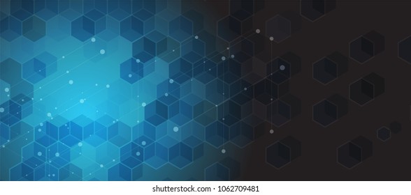 Abstract hexagon background. Technology polygonal design. Digital futuristic minimalism. Vector