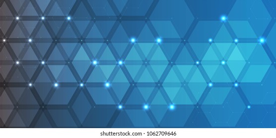 Abstract hexagon background. Technology polygonal design. Digital futuristic minimalism. Vector