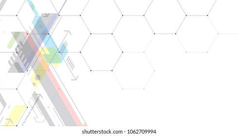 Abstract hexagon background. Technology polygonal design. Digital futuristic minimalism. Vector