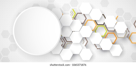 Abstract hexagon background. Technology polygonal design. Digital futuristic minimalism. Vector