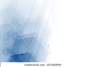 Abstract hexagon background. Technology polygonal design. Digital futuristic minimalism. Vector