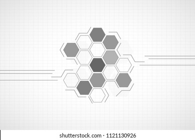 Abstract hexagon background , Technology polygonal concept