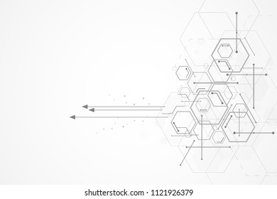 Abstract hexagon background , Technology polygonal concept