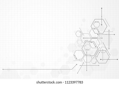 Abstract hexagon background , Technology polygonal concept