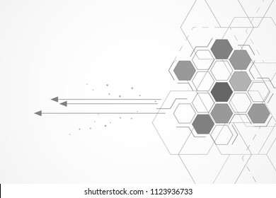 Abstract hexagon background , Technology polygonal concept