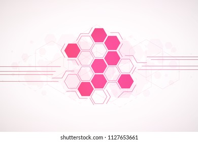 Abstract hexagon background , Technology polygonal concept