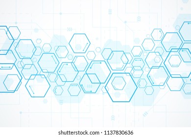 Abstract hexagon background , Technology polygonal concept