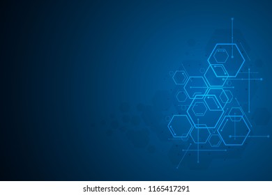 Abstract hexagon background , Technology polygonal concept