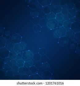 Abstract hexagon background , Technology polygonal concept