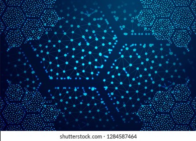 Abstract hexagon background , Technology polygonal concept. Abstract low poly wireframe design. Vector illustration