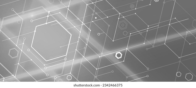 Abstract hexagon background. Technology polygonal design. Digital futuristic minimalism