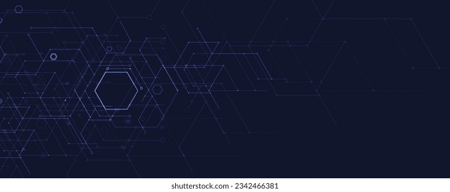 Abstract hexagon background. Technology polygonal design. Digital futuristic minimalism