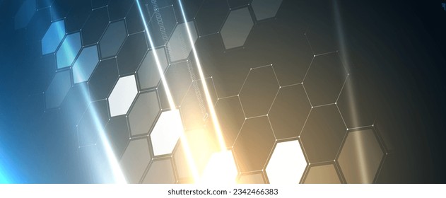 Abstract hexagon background. Technology polygonal design. Digital futuristic minimalism