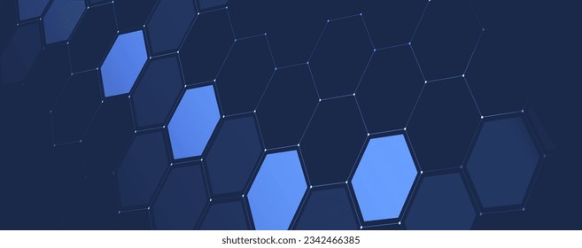 Abstract hexagon background. Technology polygonal design. Digital futuristic minimalism