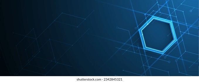Abstract hexagon background. Technology polygonal design. Digital futuristic minimalism