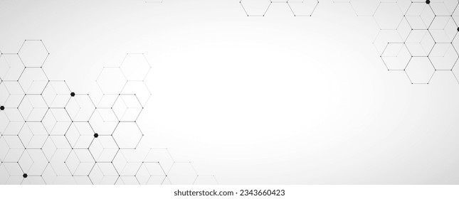 Abstract hexagon background. Technology polygonal design. Digital futuristic minimalism