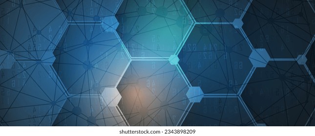 Resumen del fondo hexágono. Diseño poligonal tecnológico. minimalismo futurista digital