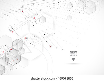 Abstract hexagon background. Technology polygonal design. Digital futuristic minimalism. Vector