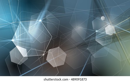 Abstract hexagon background. Technology polygonal design. Digital futuristic minimalism. Vector