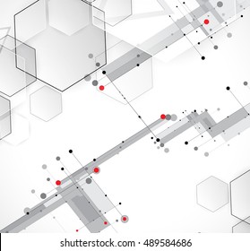 Abstract hexagon background. Technology polygonal design. Digital futuristic minimalism. Vector