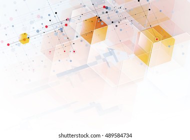 Abstract hexagon background. Technology polygonal design. Digital futuristic minimalism. Vector