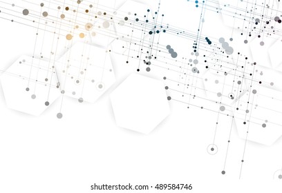 Abstract hexagon background. Technology polygonal design. Digital futuristic minimalism. Vector