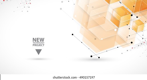 Abstract hexagon background. Technology polygonal design. Digital futuristic minimalism. Vector