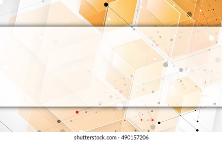 Abstract hexagon background. Technology polygonal design. Digital futuristic minimalism. Vector