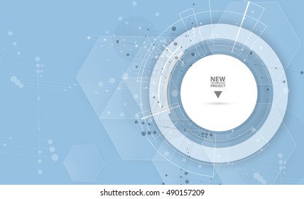 Abstract hexagon background. Technology polygonal design. Digital futuristic minimalism. Vector