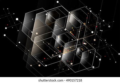 Abstract hexagon background. Technology polygonal design. Digital futuristic minimalism. Vector