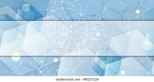 Abstract hexagon background. Technology polygonal design. Digital futuristic minimalism. Vector