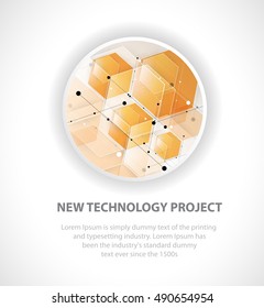 Abstract hexagon background. Technology polygonal design. Digital futuristic minimalism. Vector