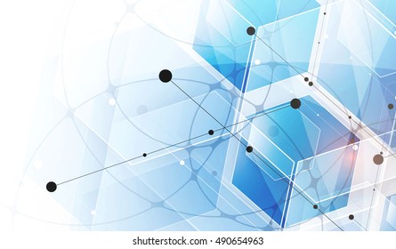 Abstract hexagon background. Technology polygonal design. Digital futuristic minimalism. Vector