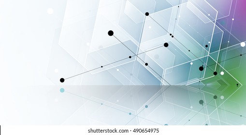 Abstract hexagon background. Technology polygonal design. Digital futuristic minimalism. Vector