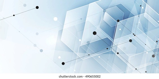 Abstract hexagon background. Technology polygonal design. Digital futuristic minimalism. Vector