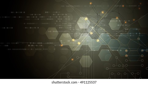 Abstract hexagon background. Technology polygonal design. Digital futuristic minimalism. Vector