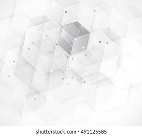 Abstract hexagon background. Technology polygonal design. Digital futuristic minimalism. Vector