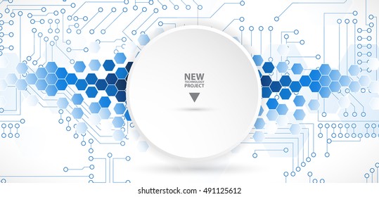 Abstract hexagon background. Technology polygonal design. Digital futuristic minimalism. Vector