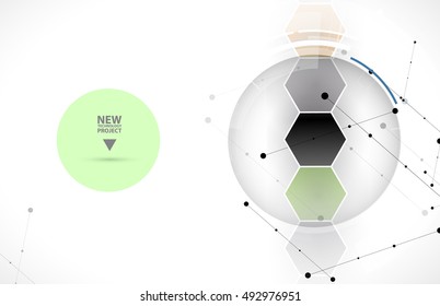 Abstract hexagon background. Technology polygonal design. Digital futuristic minimalism. Vector